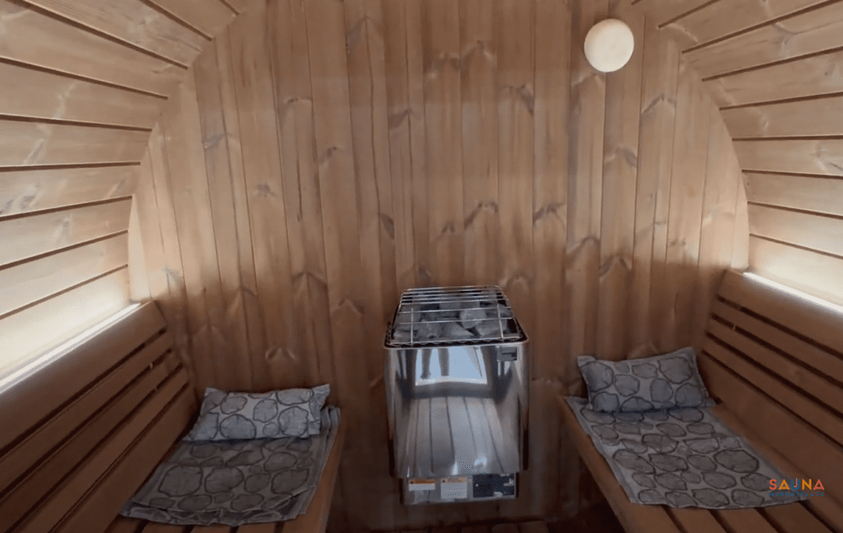 Sauna Seat Covers In Barrel Sauna Manty